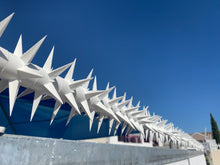 Load image into Gallery viewer, single row rotating spikes, Star rotating spikes, wall spikes, most effective anti-climb wall spikes, security spike, protect your home, secure your home business, security south africa, Spike-it security, Rola spikes, Star Spikes, rotating security spikes, wall spikes, vibracrete spikes, brick wall spikes,