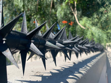 Load image into Gallery viewer, single row rotating spikes, Star rotating spikes, wall spikes, most effective anti-climb wall spikes, security spike, protect your home, secure your home business, security south africa, Spike-it security, Rola spikes, Star Spikes, rotating security spikes, wall spikes, vibracrete spikes, brick wall spikes,