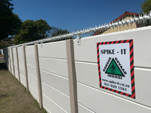 Load image into Gallery viewer, single row rotating spikes, Star rotating spikes, wall spikes, most effective anti-climb wall spikes, security spike, protect your home, secure your home business, security south africa, Spike-it security, Rola spikes, Star Spikes, rotating security spikes, wall spikes, vibracrete spikes, brick wall spikes,