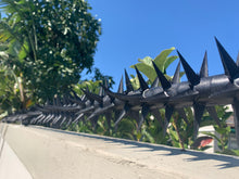 Load image into Gallery viewer, single row rotating spikes, Star rotating spikes, wall spikes, most effective anti-climb wall spikes, security spike, protect your home, secure your home business, security south africa, Spike-it security, Rola spikes, Star Spikes, rotating security spikes, wall spikes, vibracrete spikes, brick wall spikes,