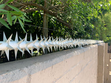 Load image into Gallery viewer, single row rotating spikes, Star rotating spikes, wall spikes, most effective anti-climb wall spikes, security spike, protect your home, secure your home business, security south africa, Spike-it security, Rola spikes, Star Spikes, rotating security spikes, wall spikes, vibracrete spikes, brick wall spikes,