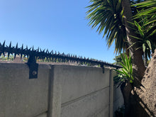 Load image into Gallery viewer, single row rotating spikes, Star rotating spikes, wall spikes, most effective anti-climb wall spikes, security spike, protect your home, secure your home business, security south africa, Spike-it security, Rola spikes, Star Spikes, rotating security spikes, wall spikes, vibracrete spikes, brick wall spikes,