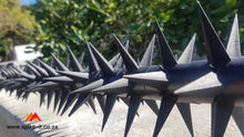 Load image into Gallery viewer, Single row rola spikes Rola Security Spikes security spikes metal spikes clearvu spikes betaview spikes palisade spikes rotating spikes rola spikes starwallspikes vibracrete wall spikes home security hyperstore anticlimb security solutions fencing barbwire electric fencing cctv starwall spikes rotating spikes maximum security crime prevention alarms