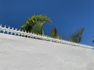 single row rotating spikes, Star rotating spikes, wall spikes, most effective anti-climb wall spikes, security spike, protect your home, secure your home business, security south africa, Spike-it security, Rola spikes, Star Spikes, rotating security spikes, wall spikes, vibracrete spikes, brick wall spikes,